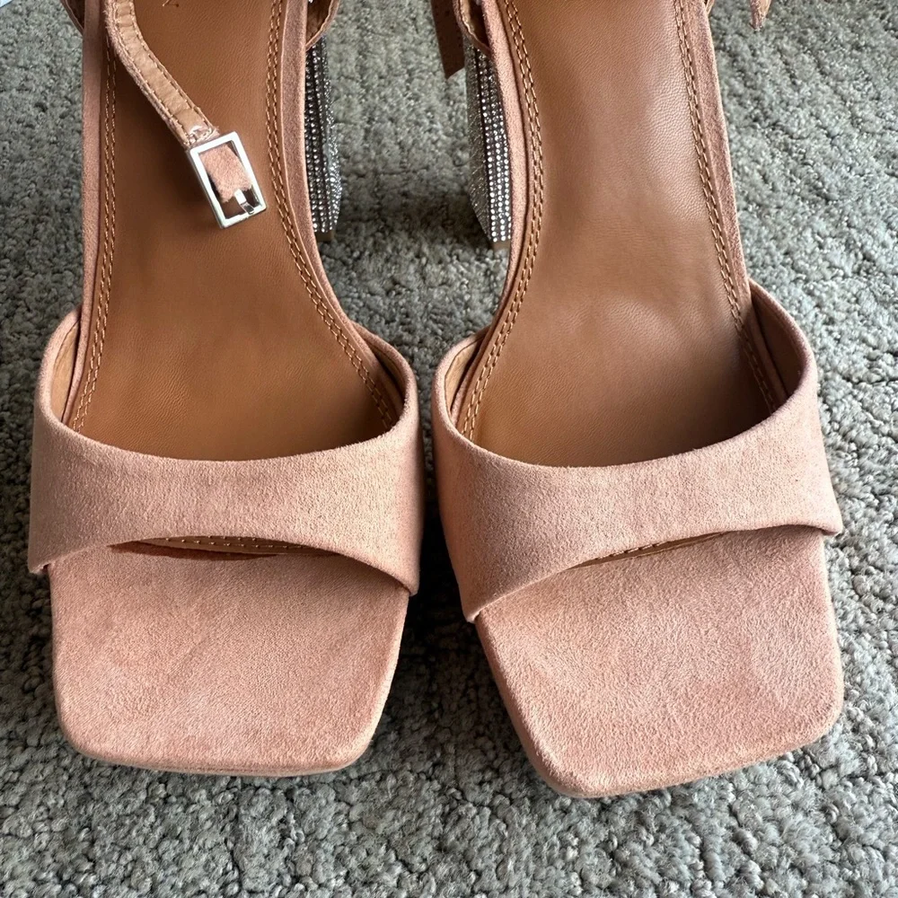 ASOS Design Nude Rhinestone Block Heel Sandals — NEW, NEVER WORN! - Picture 3 of 5